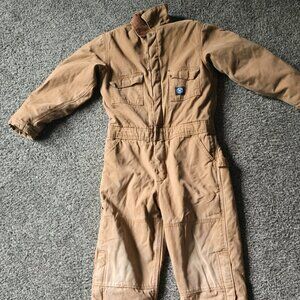 Youth Boys Polar King by Key Duck Long Sleeve Overall in tan canvas Sz M